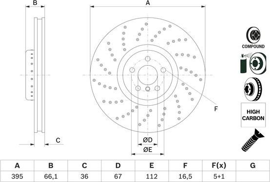 BOSCH 0 986 479 F64 - Гальмівний диск autozip.com.ua