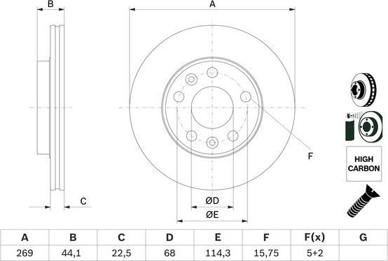 BOSCH 0 986 479 F65 - Гальмівний диск autozip.com.ua