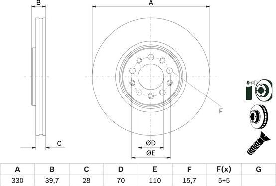 BOSCH 0 986 479 F66 - Гальмівний диск autozip.com.ua