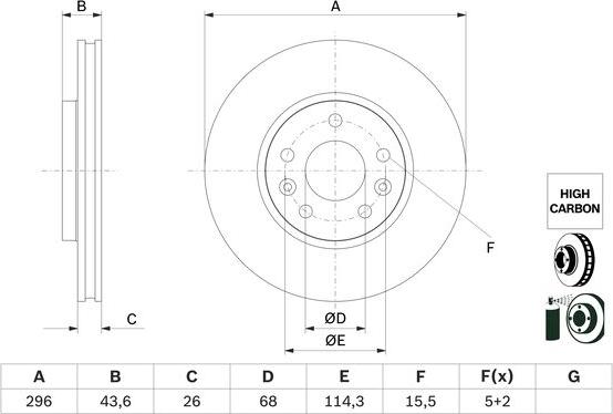 BOSCH 0 986 479 F05 - Гальмівний диск autozip.com.ua