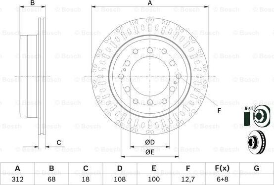 BOSCH 0 986 479 F07 - Гальмівний диск autozip.com.ua