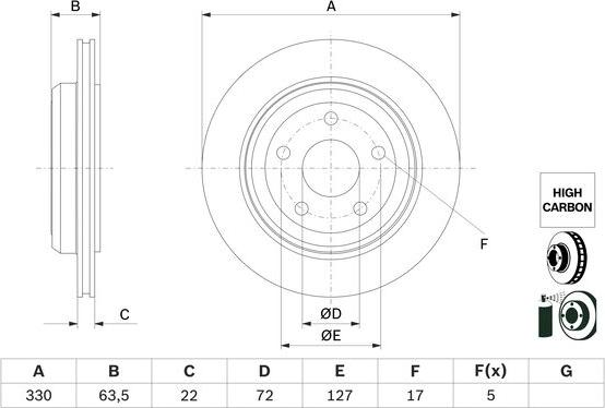 BOSCH 0 986 479 G84 - Гальмівний диск autozip.com.ua