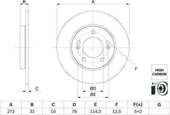 BOSCH 0 986 479 G30 - Гальмівний диск autozip.com.ua