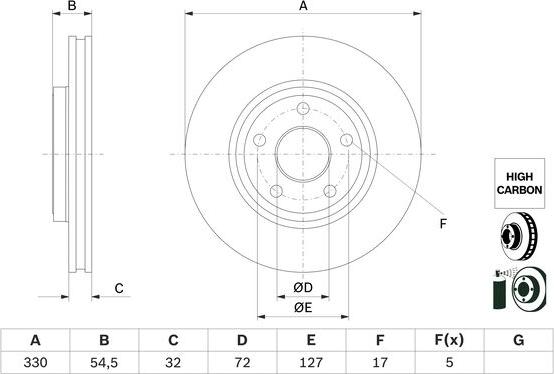 BOSCH 0 986 479 G78 - Гальмівний диск autozip.com.ua