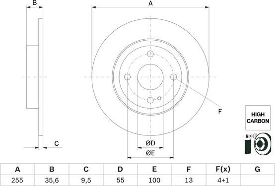 BOSCH 0 986 479 G72 - Гальмівний диск autozip.com.ua