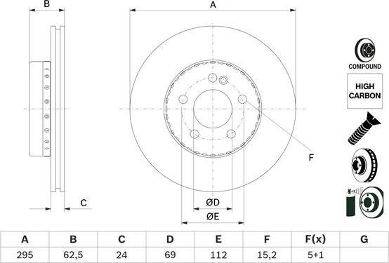 BOSCH 0 986 479 H45 - Гальмівний диск autozip.com.ua