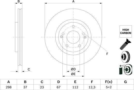 BOSCH 0 986 479 H05 - Гальмівний диск autozip.com.ua