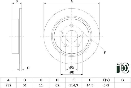 BOSCH 0 986 479 H27 - Гальмівний диск autozip.com.ua