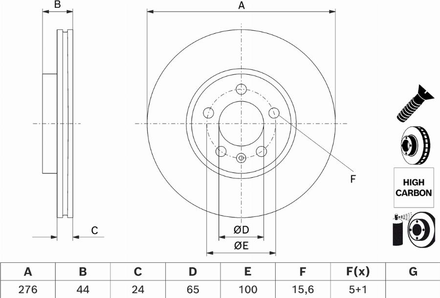 BOSCH 0 986 479 H71 - Гальмівний диск autozip.com.ua