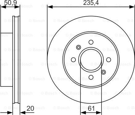 BOSCH 0 986 479 R52 - Гальмівний диск autozip.com.ua