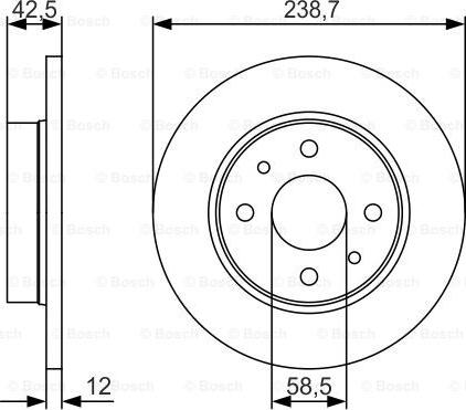 BOSCH 0 986 479 R61 - Гальмівний диск autozip.com.ua