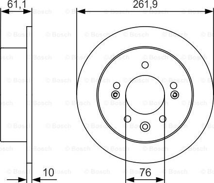 BOSCH 0 986 479 R09 - Диск тормозной HYUNDAI ELANTRA задн. пр-во Bosch autozip.com.ua