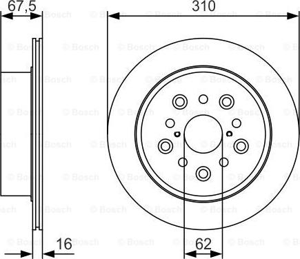 BOSCH 0 986 479 R25 - Гальмівний диск autozip.com.ua