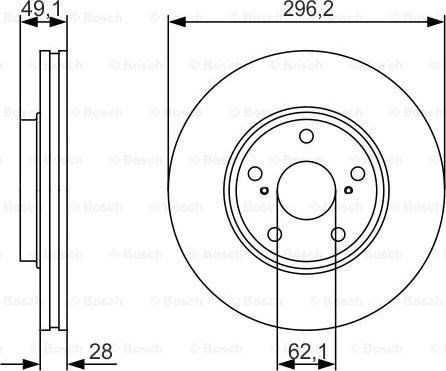 BOSCH 0 986 479 R28 - Гальмівний диск autozip.com.ua