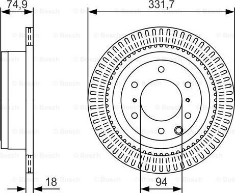 BOSCH 0 986 479 T90 - Гальмівний диск autozip.com.ua