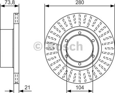 BOSCH 0 986 479 T70 - Гальмівний диск autozip.com.ua