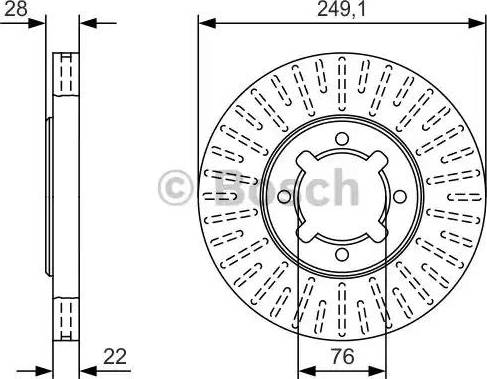 BOSCH 0 986 479 T73 - Гальмівний диск autozip.com.ua