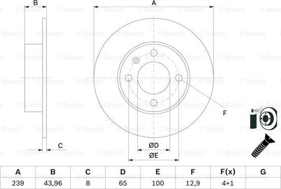 BOSCH 0 986 479 V90 - Гальмівний диск autozip.com.ua