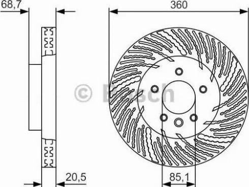 BOSCH 0 986 479 V03 - Гальмівний диск autozip.com.ua