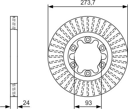 BOSCH 0 986 479 V36 - Гальмівний диск autozip.com.ua