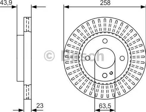 BOSCH 0 986 479 V27 - Гальмівний диск autozip.com.ua