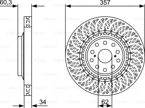 BOSCH 0 986 479 V74 - Гальмівний диск autozip.com.ua