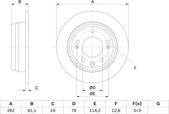 BOSCH 0 986 479 W64 - Гальмівний диск autozip.com.ua