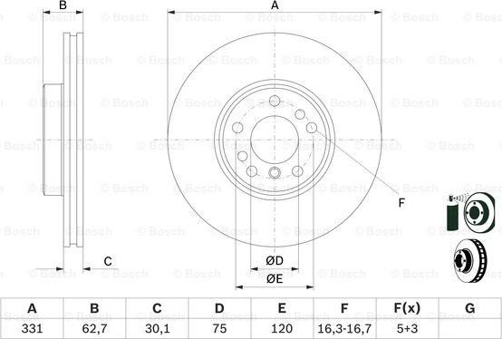 BOSCH 0 986 478 974 - Гальмівний диск autozip.com.ua