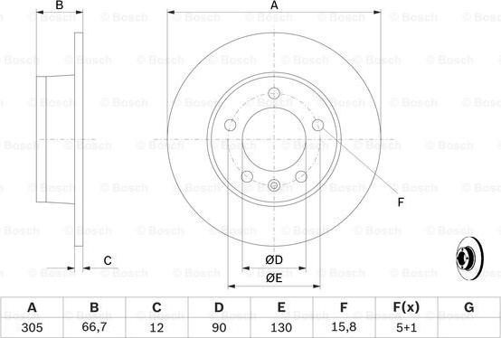 BOSCH 0 986 478 970 - Гальмівний диск autozip.com.ua