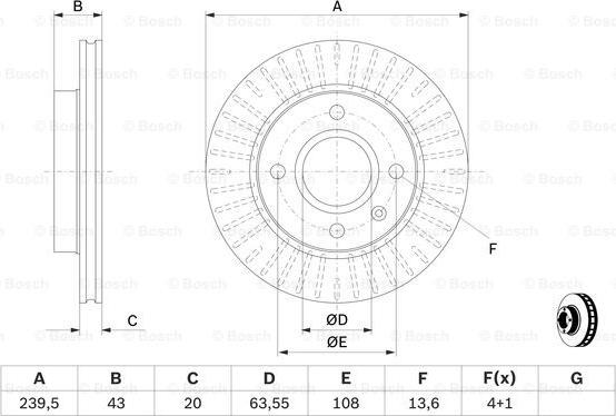 BOSCH 0 986 478 502 - Гальмівний диск autozip.com.ua