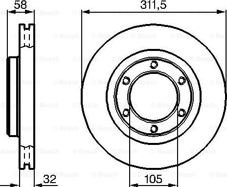 BOSCH 0 986 478 580 - Гальмівний диск autozip.com.ua