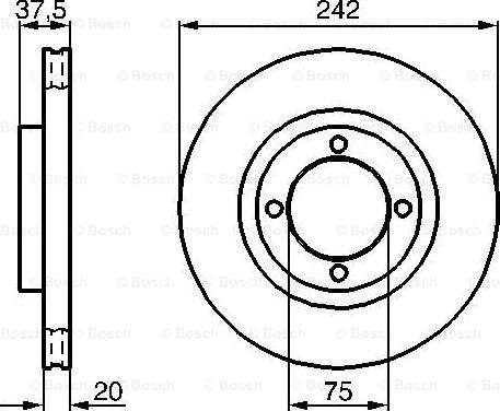 BOSCH 0 986 478 524 - Гальмівний диск autozip.com.ua