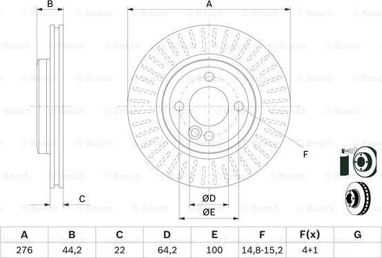 BOSCH 0 986 478 606 - Гальмівний диск autozip.com.ua