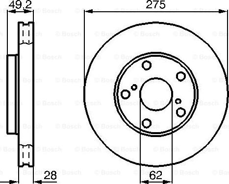 BOSCH 0 986 478 632 - Диск тормозной TOYOTA AVALON передн. пр-во Bosch autozip.com.ua