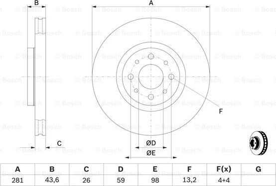 BOSCH 0 986 478 855 - Гальмівний диск autozip.com.ua