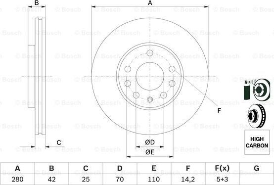 BOSCH 0 986 478 883 - Гальмівний диск autozip.com.ua