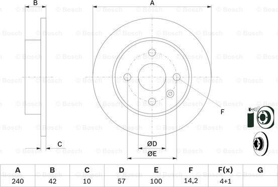 BOSCH 0 986 478 882 - Гальмівний диск autozip.com.ua