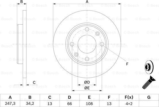 BOSCH 0 986 478 887 - Гальмівний диск autozip.com.ua