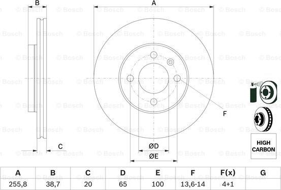 BOSCH 0 986 478 308 - Гальмівний диск autozip.com.ua