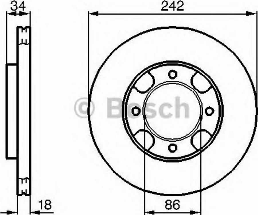 BOSCH 0986478254 - Гальмівний диск autozip.com.ua