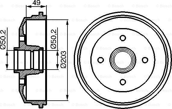 BOSCH 0 986 477 050 - Гальмівний барабан autozip.com.ua