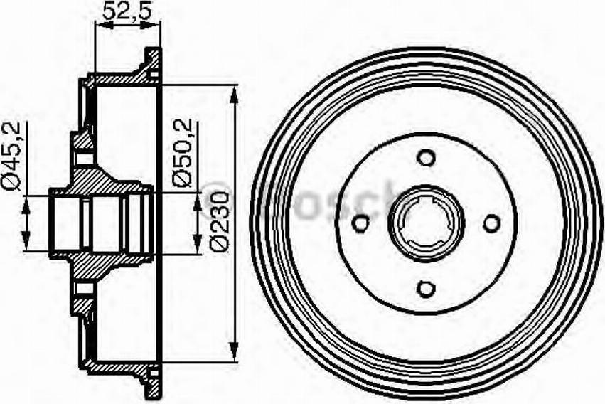 BOSCH 0 986 477 052 - Гальмівний барабан autozip.com.ua