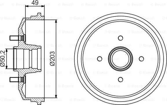 BOSCH 0 986 477 190 - Гальмівний барабан autozip.com.ua