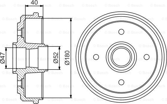 BOSCH 0 986 477 192 - Гальмівний барабан autozip.com.ua