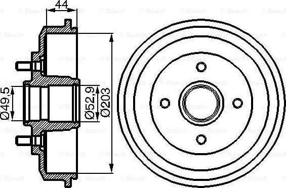 BOSCH 0 986 477 102 - Гальмівний барабан autozip.com.ua