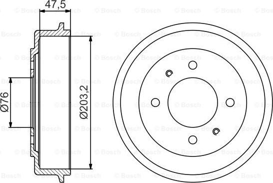 BOSCH 0 986 477 180 - Гальмівний барабан autozip.com.ua