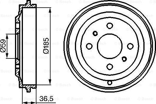 BOSCH 0 986 477 125 - Гальмівний барабан autozip.com.ua