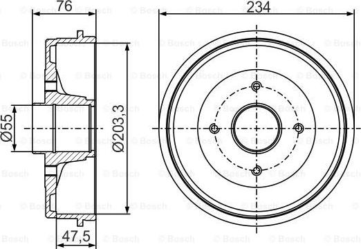 BOSCH 0 986 477 290 - Гальмівний барабан autozip.com.ua