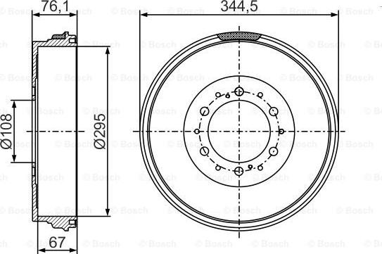 BOSCH 0 986 477 297 - Гальмівний барабан autozip.com.ua