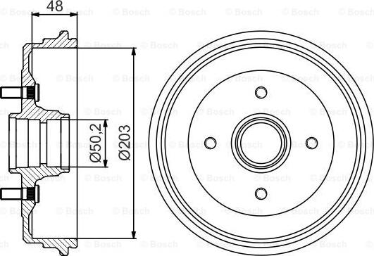 BOSCH 0 986 477 258 - Гальмівний барабан autozip.com.ua